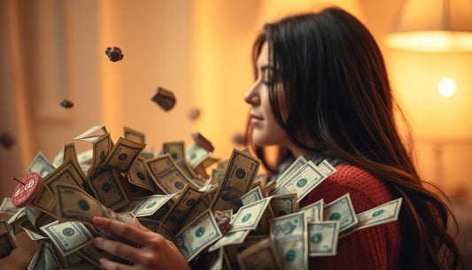 Woman with money, representing financial security and values.