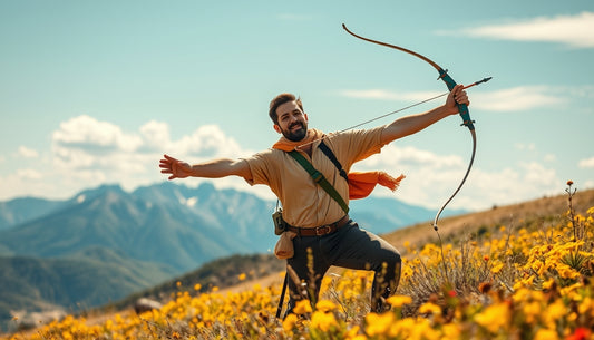 Sagittarius man embracing adventure in a beautiful landscape.