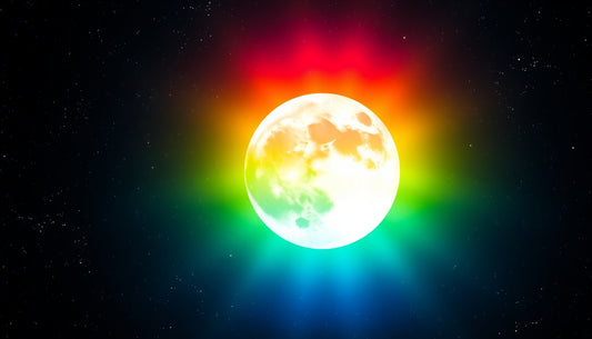 Colorful full moon representing emotional development.