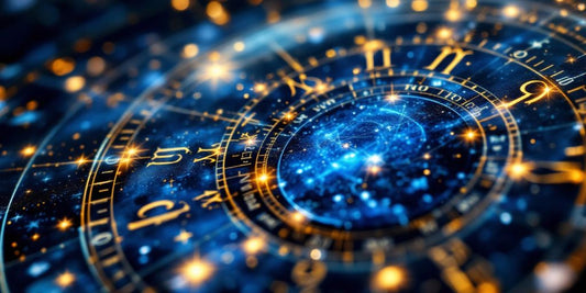 Detailaufnahme eines astrologischen Horoskops.