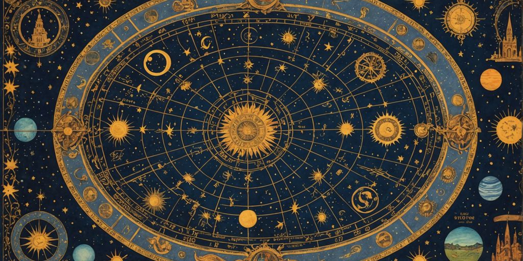 Astrologische Symbole auf einem Sternenhimmel