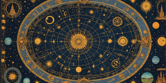 Astrologische Symbole auf einem Sternenhimmel