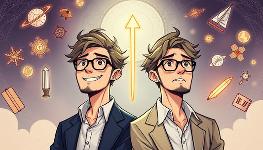 Illustration of twin men showcasing dual personalities.