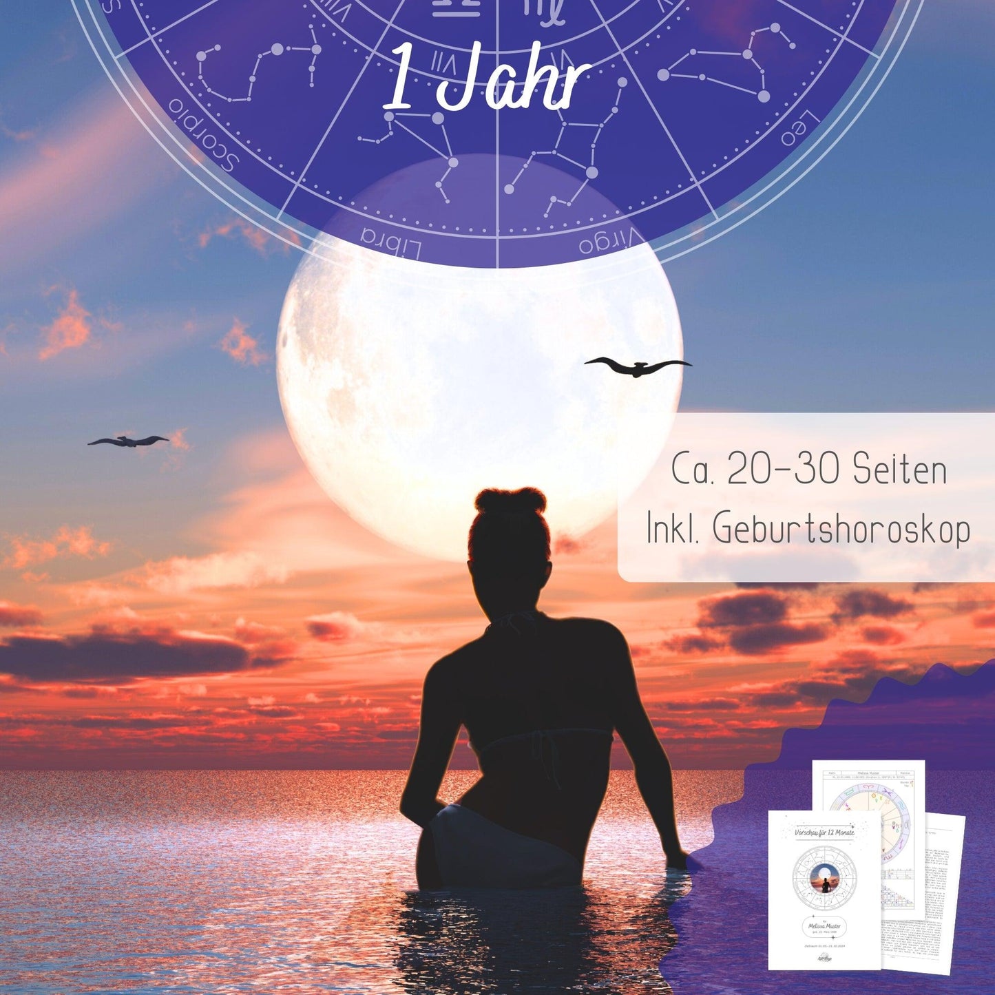 Schriftliche astrologische Prognose für ein Jahr