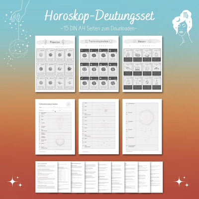 Horoskop-Deutungsset DIN A4 - zum sofortigen Downloaden