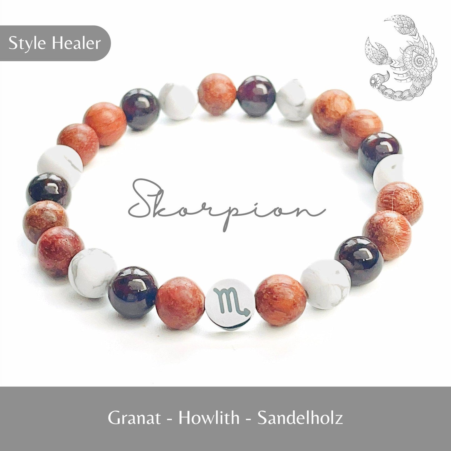 Heilstein Armband Skorpion