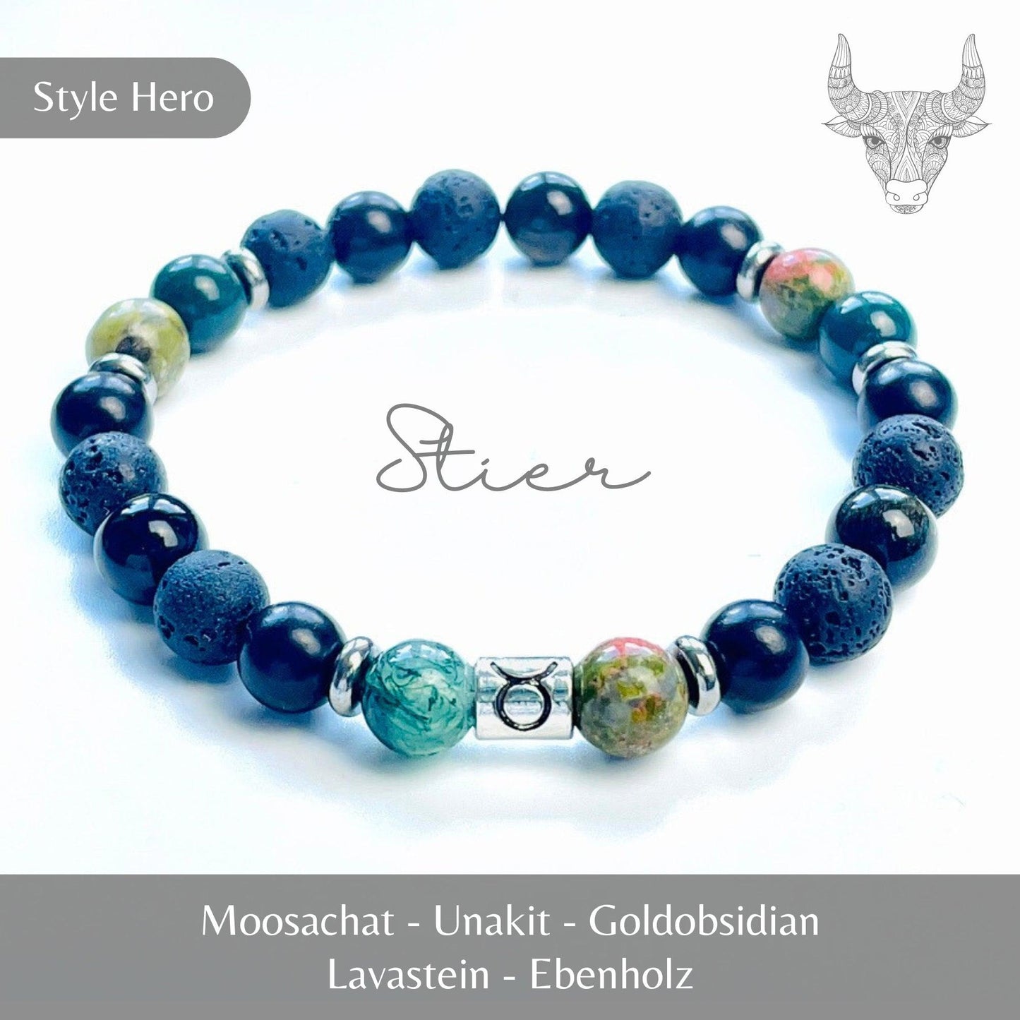 Heilstein Armband Stier