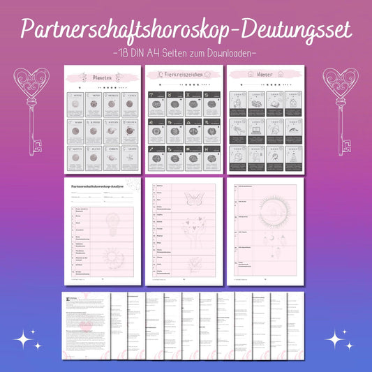 Partnerschafts -horoskop Deutungsset DIN A4 - zum sofortigen Downloaden