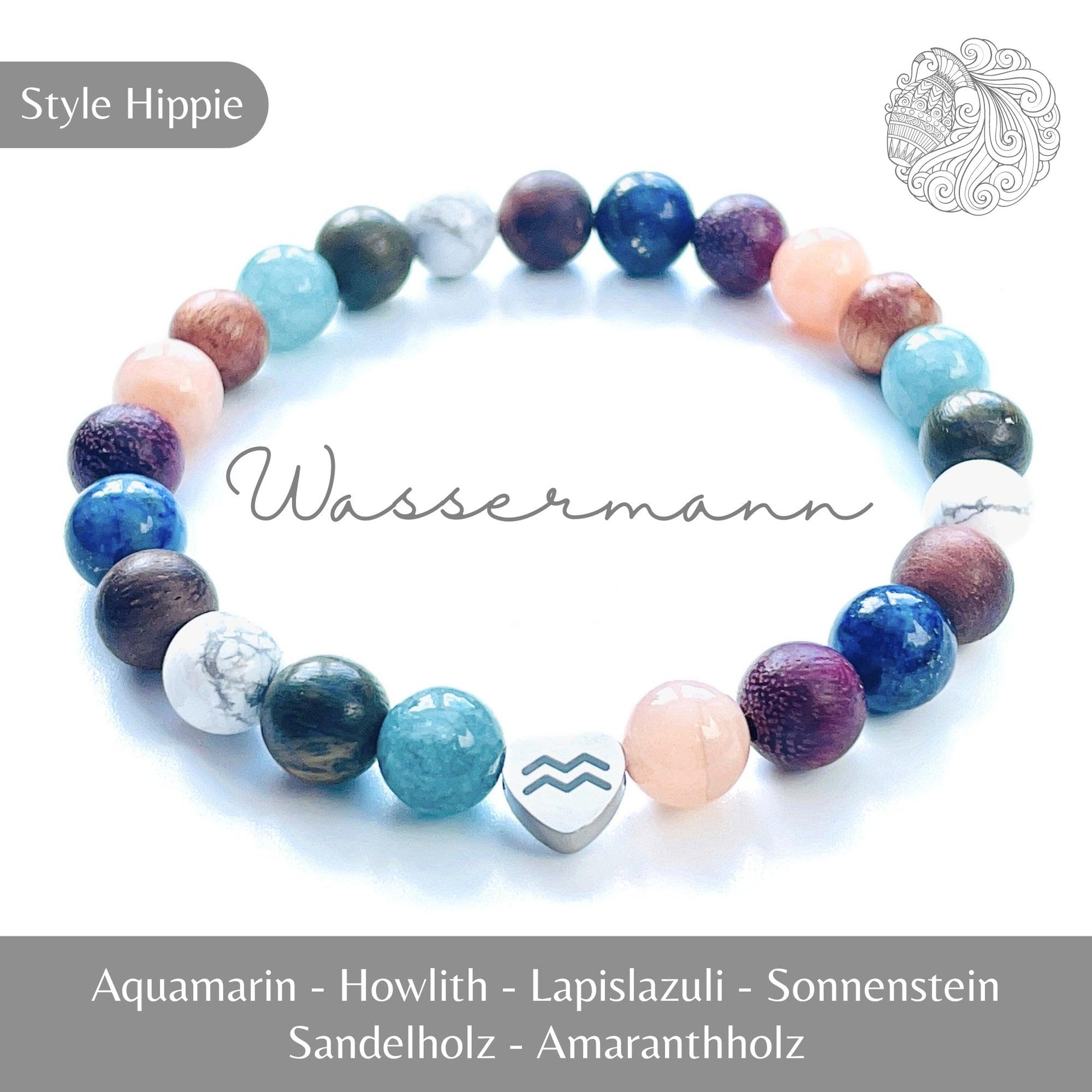 Heilstein Armband Wassermann