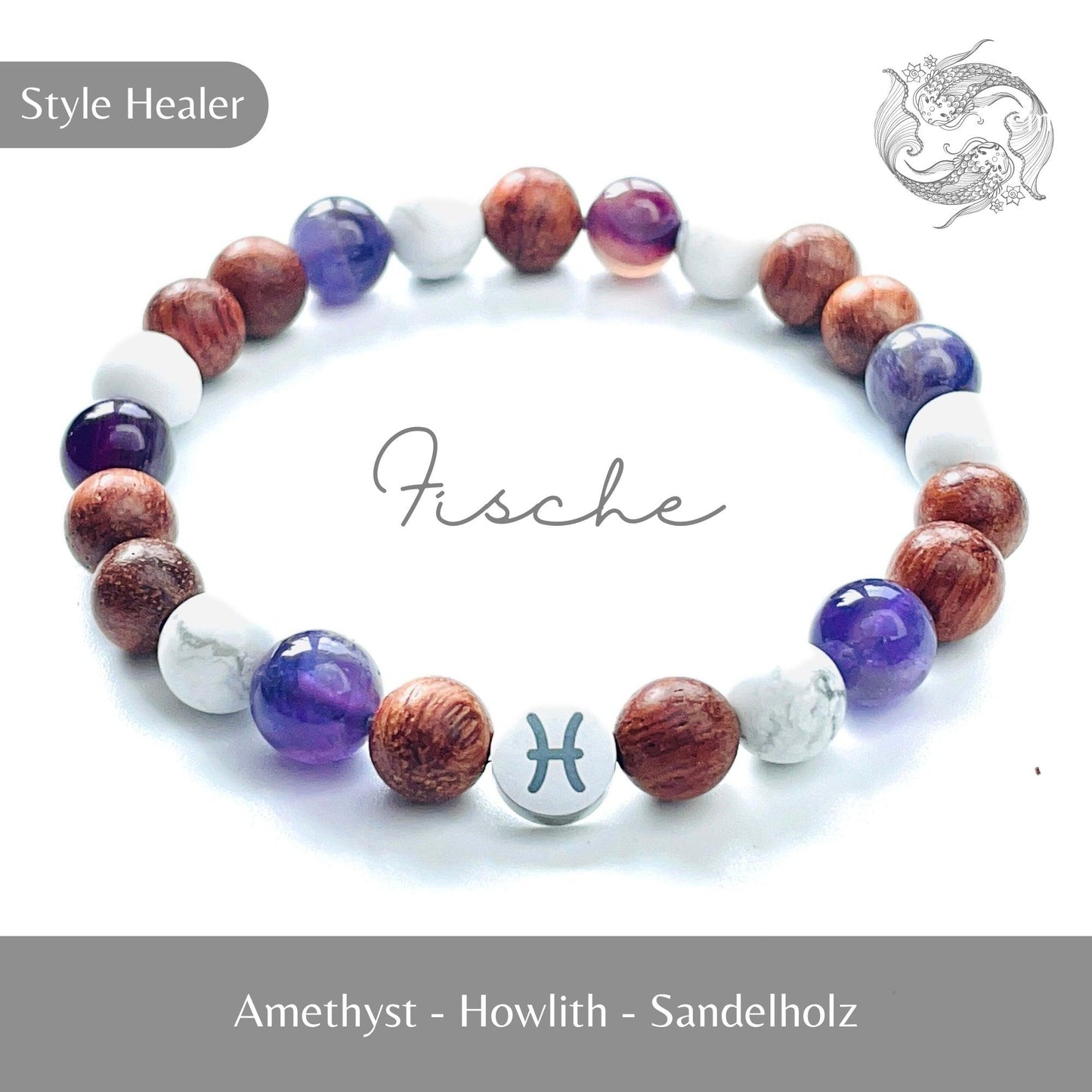 Heilstein Armband Fische